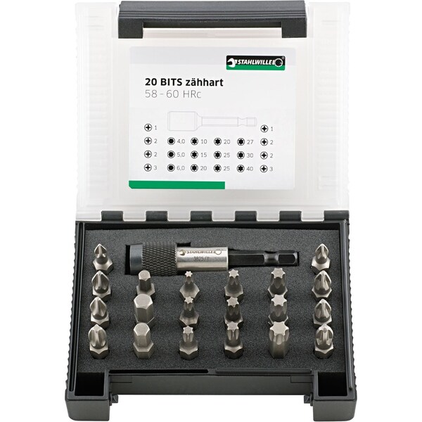 6, 3 mm (1/4") Bit box 21-pcs.
